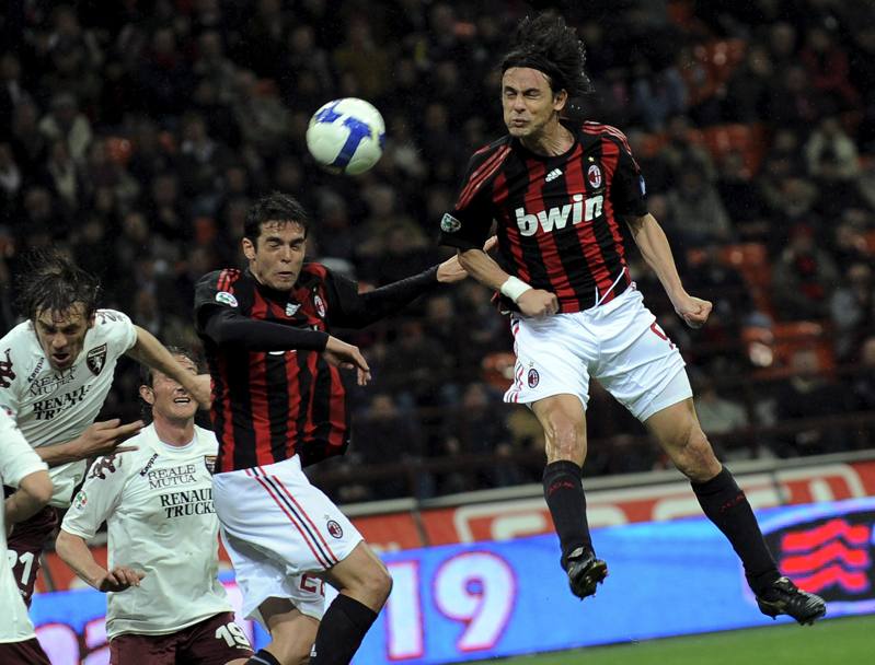 19 aprile 2009: Kakà segna di testa contro il Torino. Epa